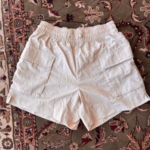 Old Navy White Cargo Shorts Lightweight Cotton Blend